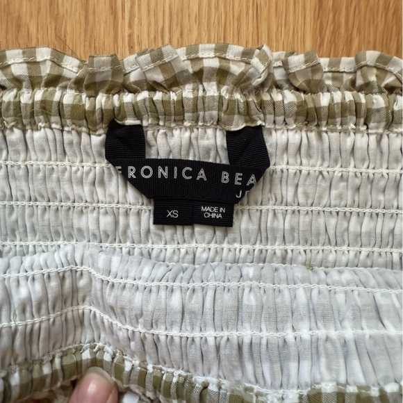 NWOT VERONICA BEARD Jeans Aloya Smocked Cotton Blend Miniskirt Large Gingham XS - Picture 7 of 7